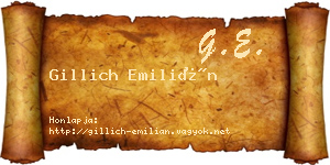Gillich Emilián névjegykártya